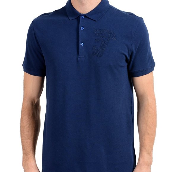 Versace Collection Men's Dark Blue Polo Shirt - Picture 1 of 7